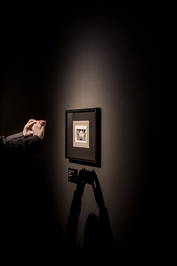 Say Scream cheese. Shooting a pen and ink version of one of the world's most famous works of art.