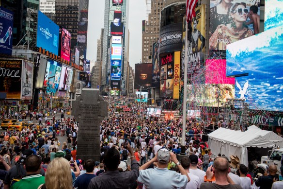 Tourists on Times Square