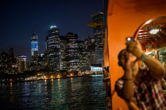 Tourist on the Staten Island Ferry